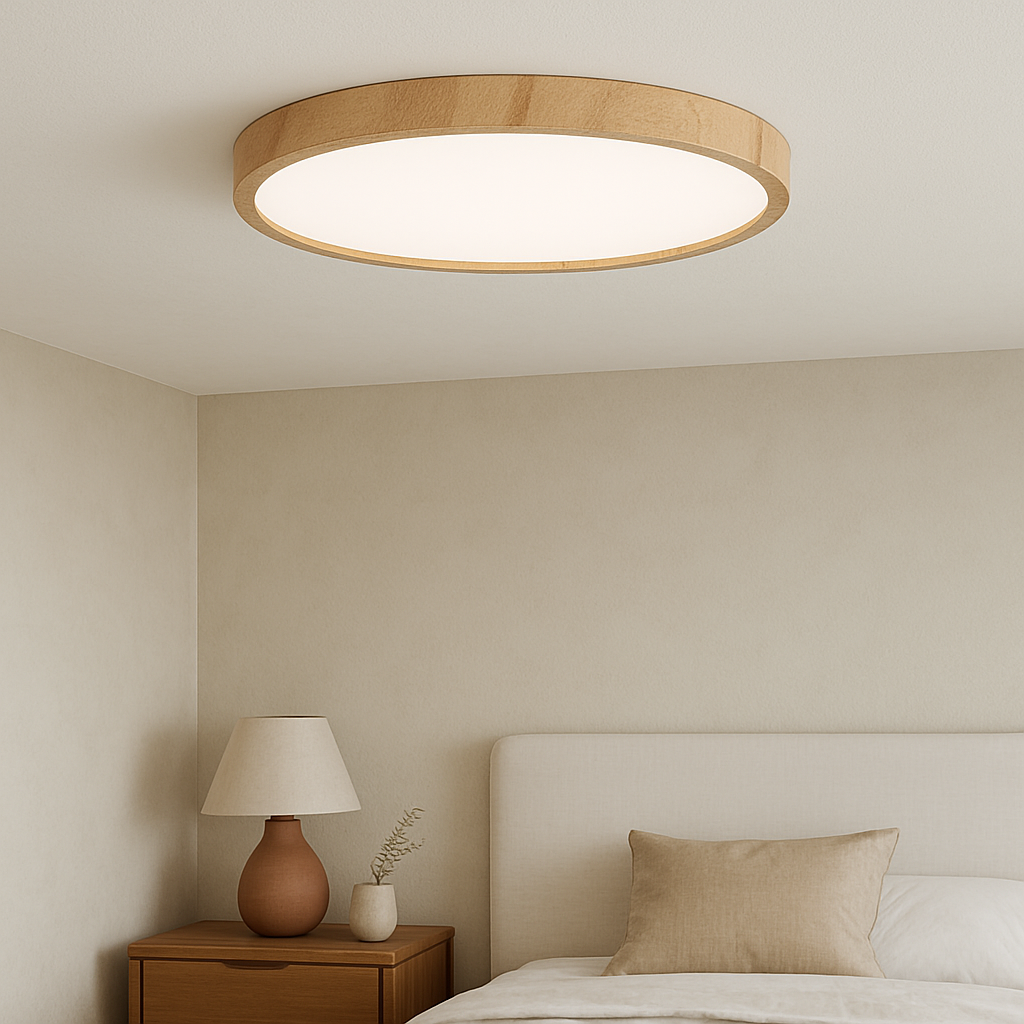 Plafoniera effetto legno