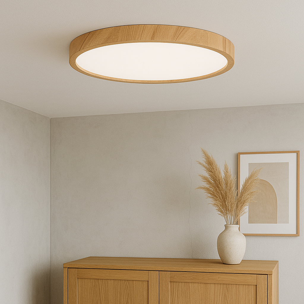 Plafoniera effetto legno