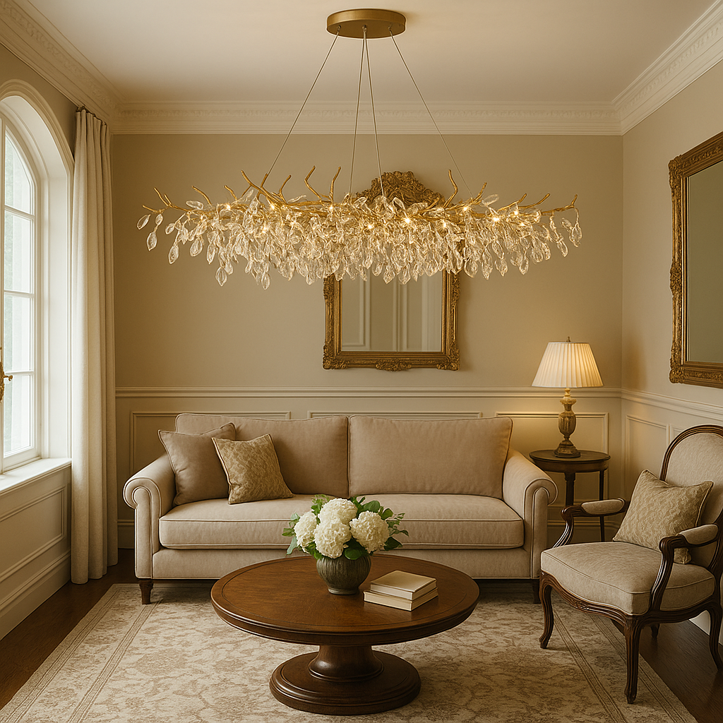 Lampadario in vetro stile francese