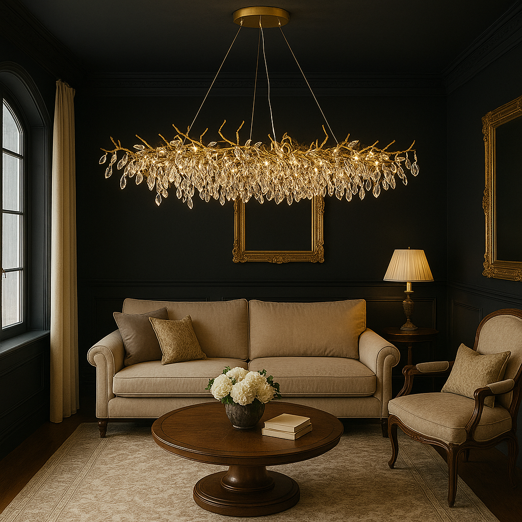 Lampadario in vetro stile francese