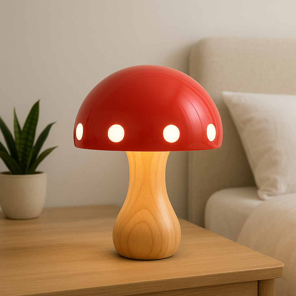 Lampada da tavolo a forma di fungo