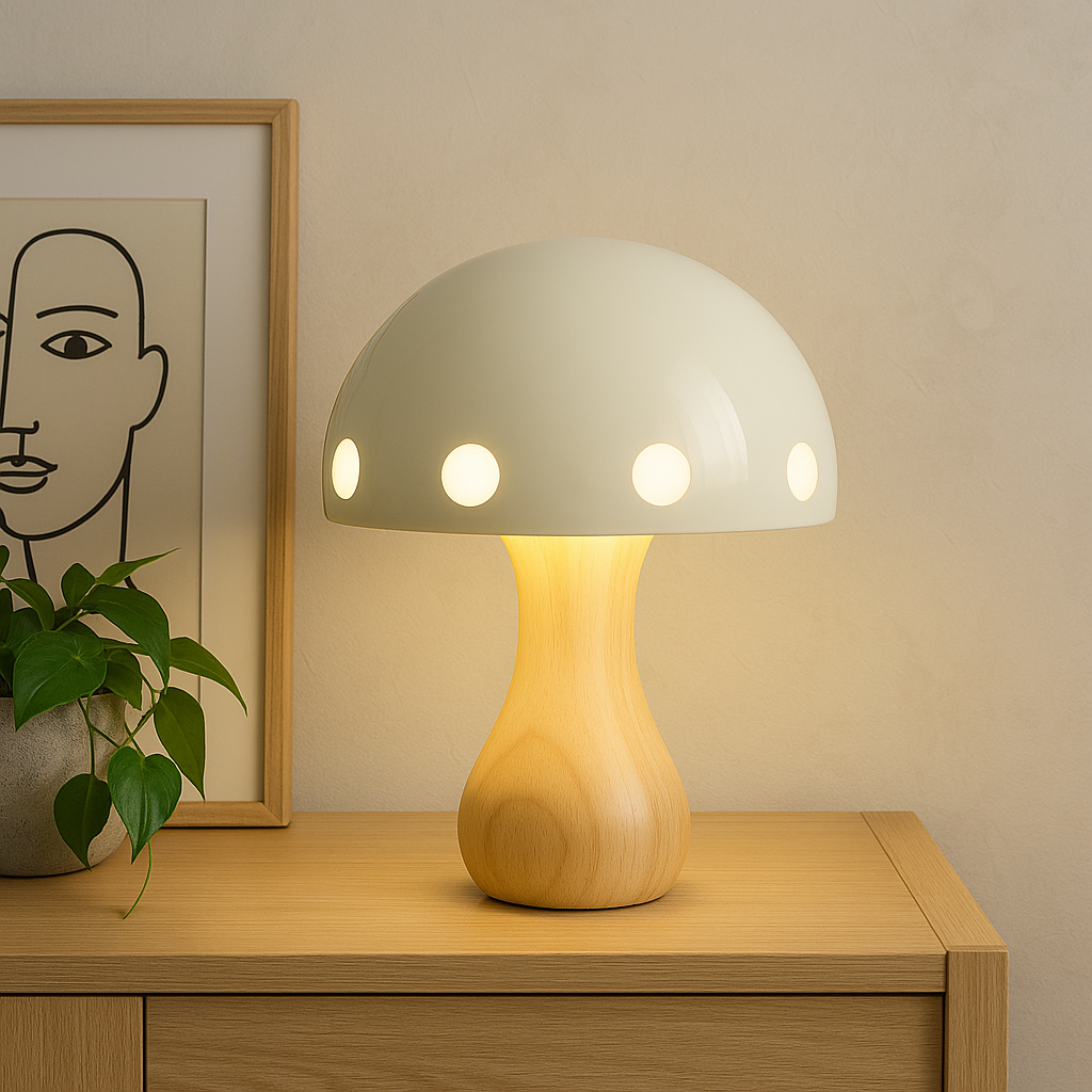 Lampada da tavolo a forma di fungo