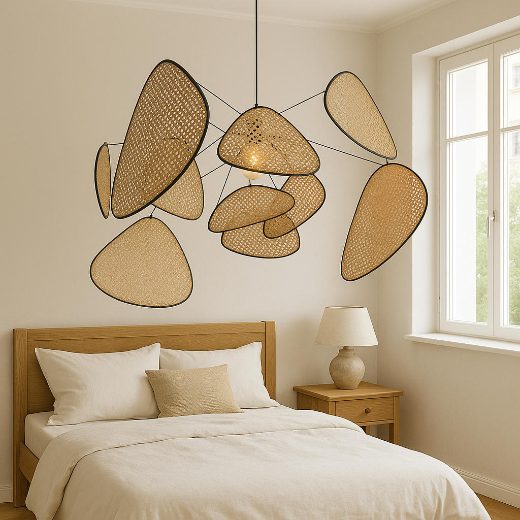 Lampada a sospensione in rattan di Bria