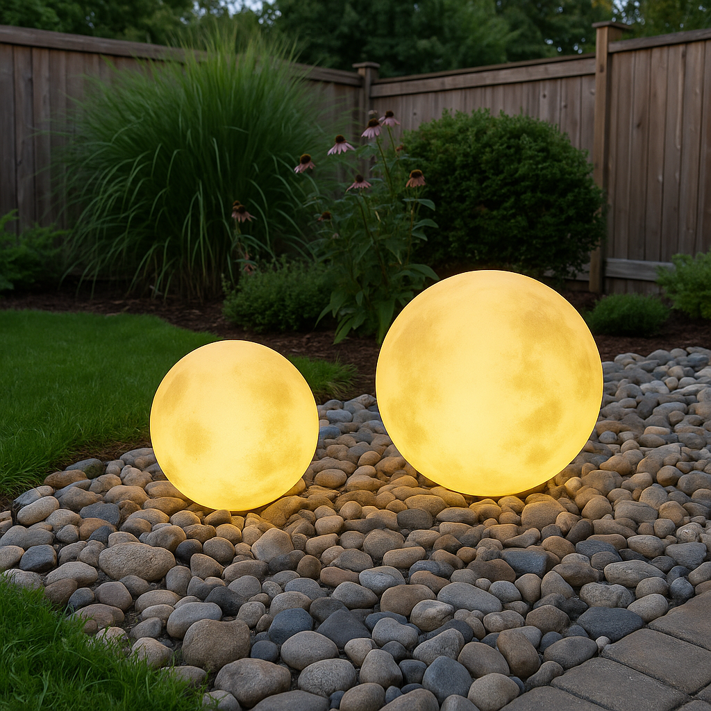 Lampada lunare a energia solare per il giardino