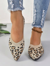 Scarpe con motivo leopardato in maglia
