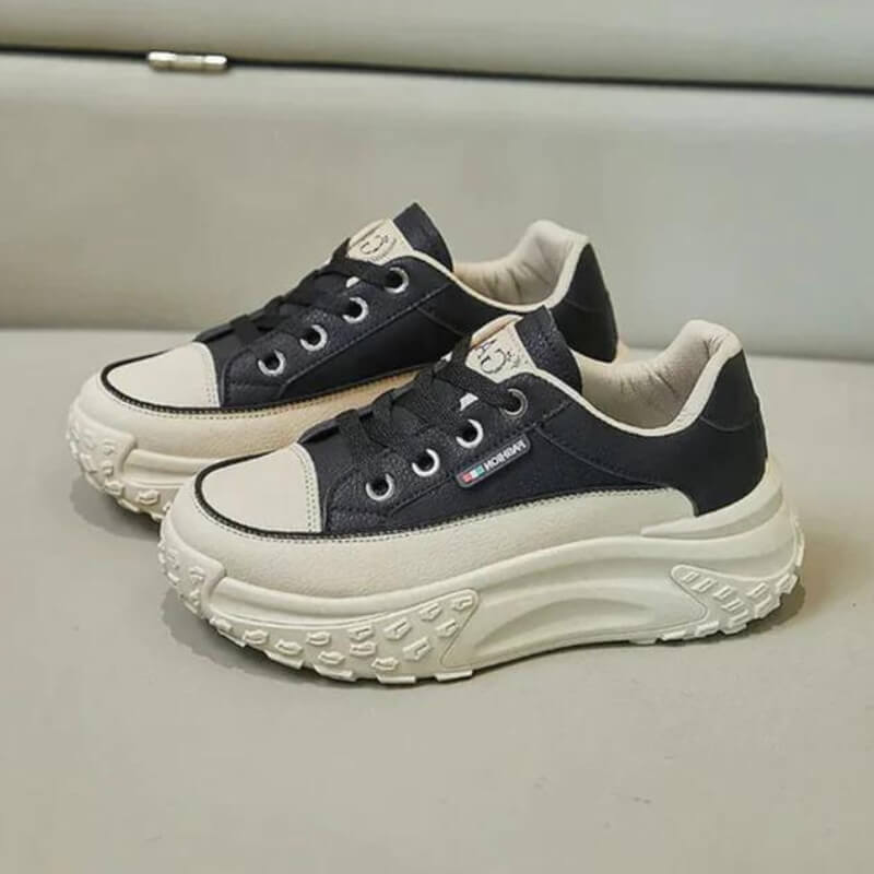 Baskets Confortables ChicWalk en Noir - Confort Orthopédique et Style Élégant pour une Mode Décontractée