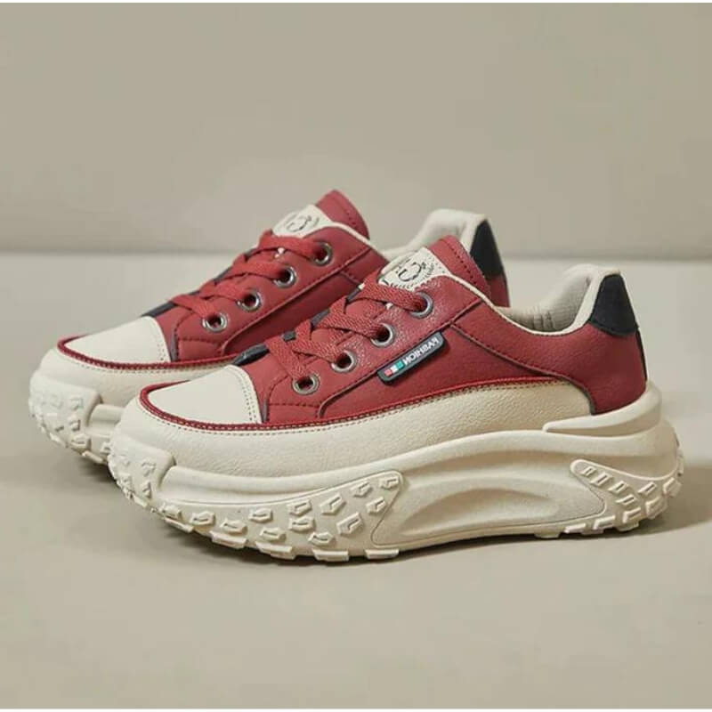 Baskets Confortables ChicWalk en Rouge - Confort Orthopédique et Style Élégant pour une Mode Décontractée