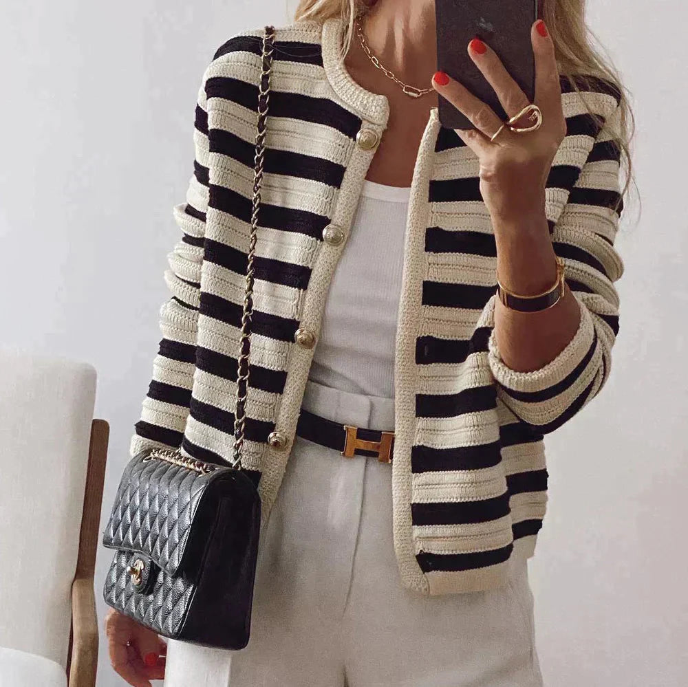 Cardigan à rayures Coco taille S - Élégance intemporelle, confort maximal tra