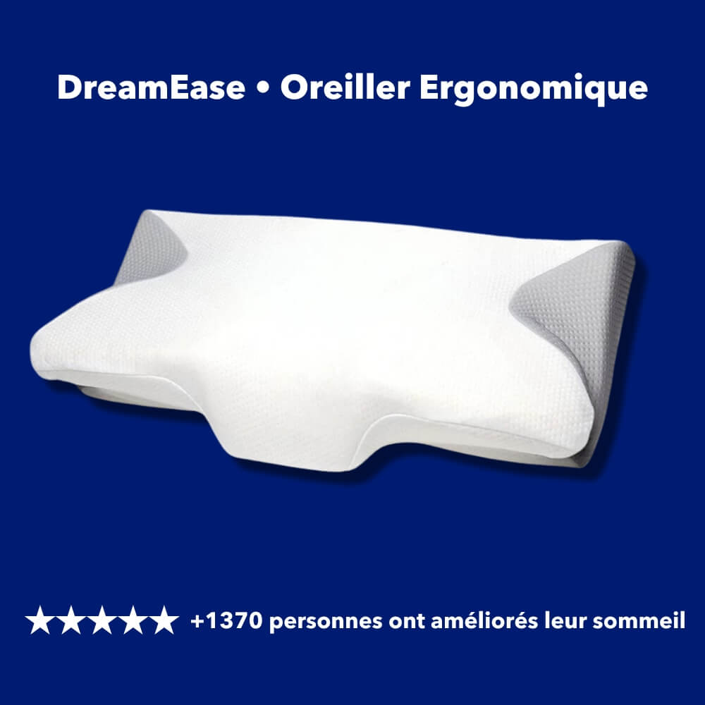 Oreiller Ergonomique DreamEase en Mousse Mémoire pour Apnée du Sommeil travel