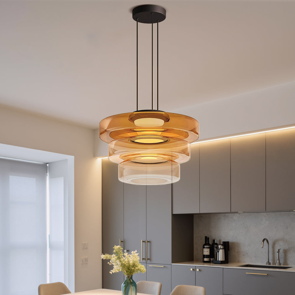 Lampada a sospensione danese in vetro Bauhaus