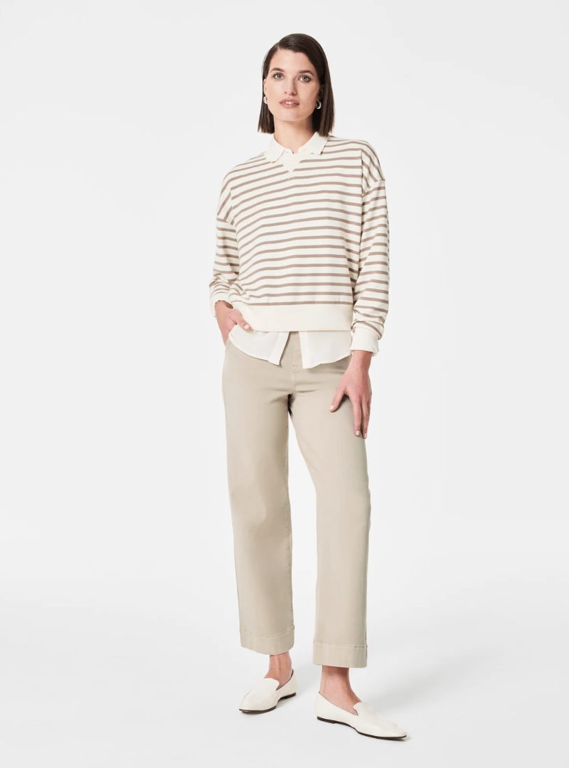 Pantalon Large Beige Tendance Été - Polyvalent et Élégant en Sergé de Qualité dog