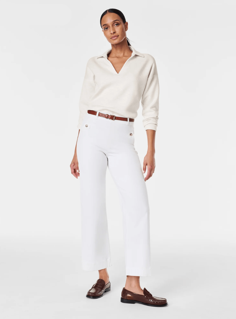 Pantalon Large Blanc Tendance Été - Coupe Flatteuse et Contrôle du Ventre tra