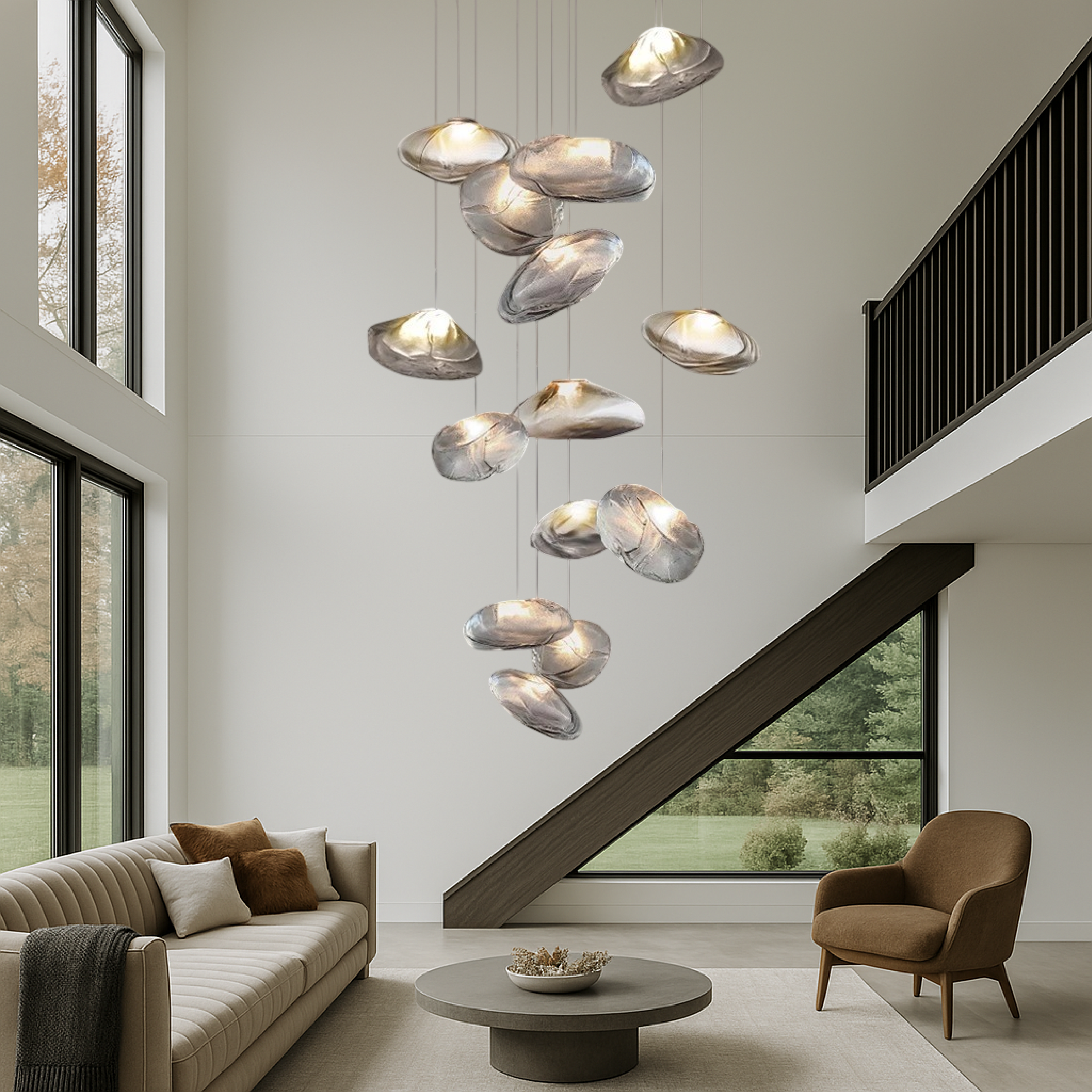 Lampadario Villa in vetro nordico