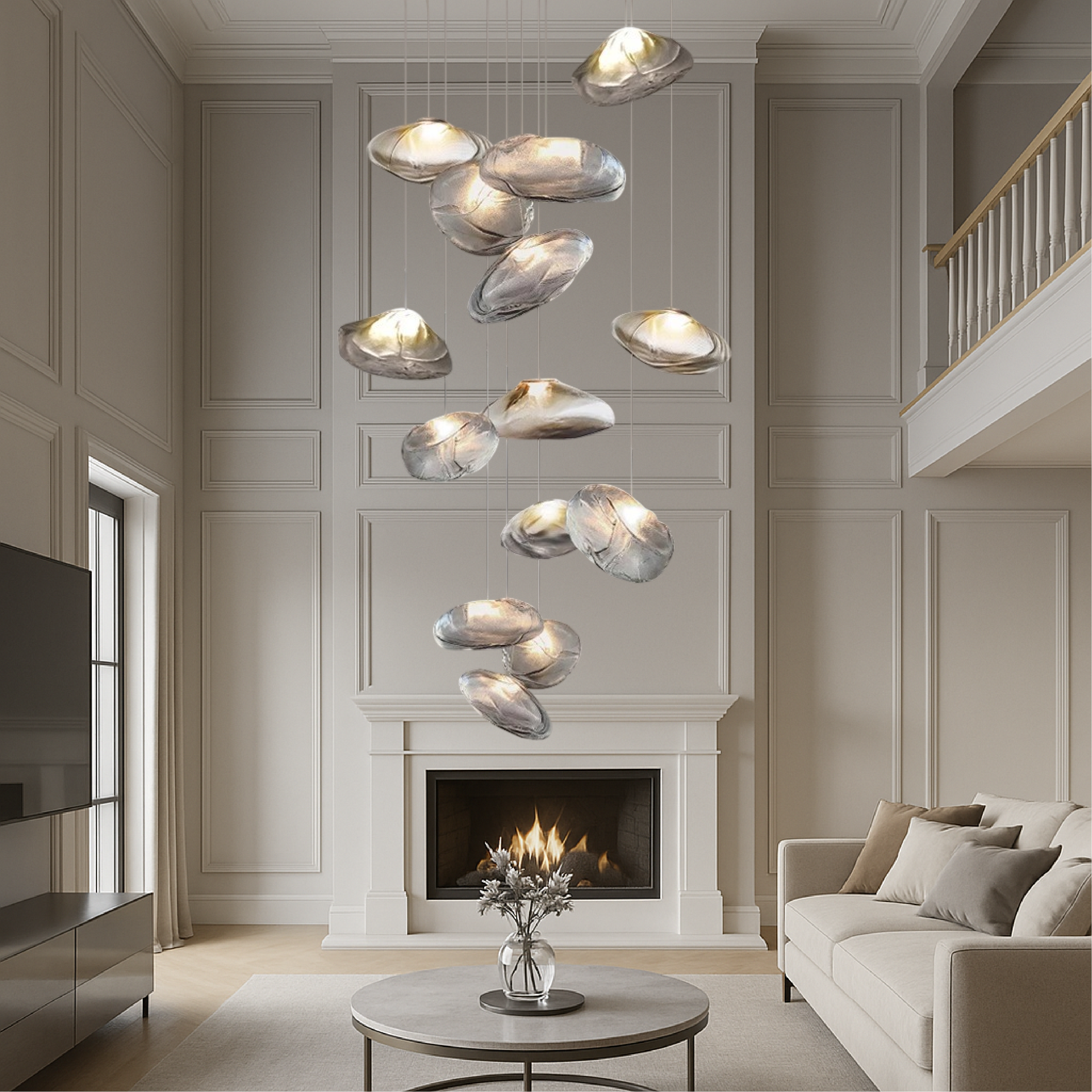 Lampadario Villa in vetro nordico
