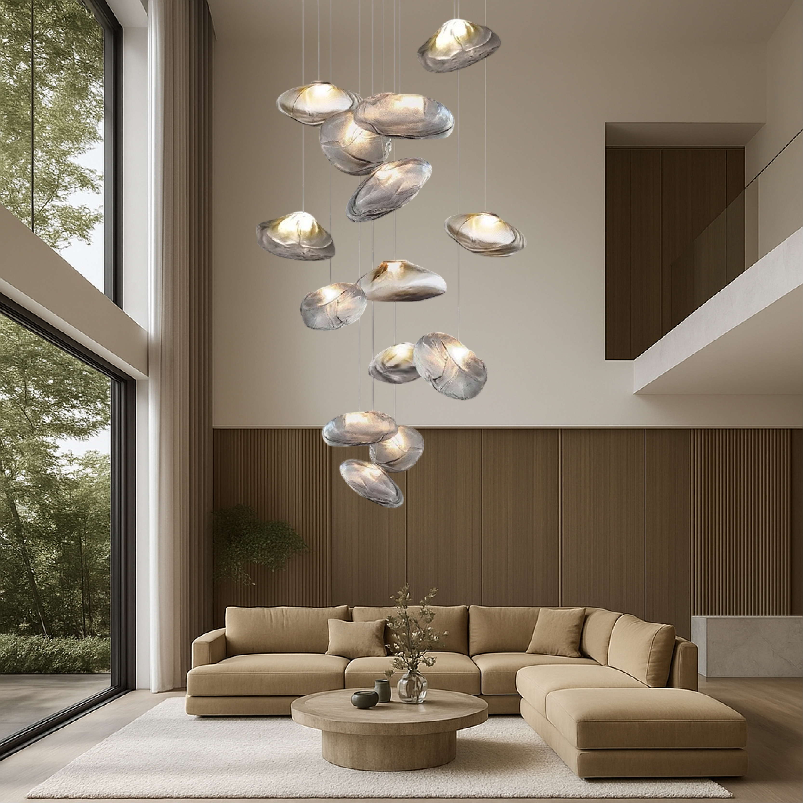 Lampadario Villa in vetro nordico