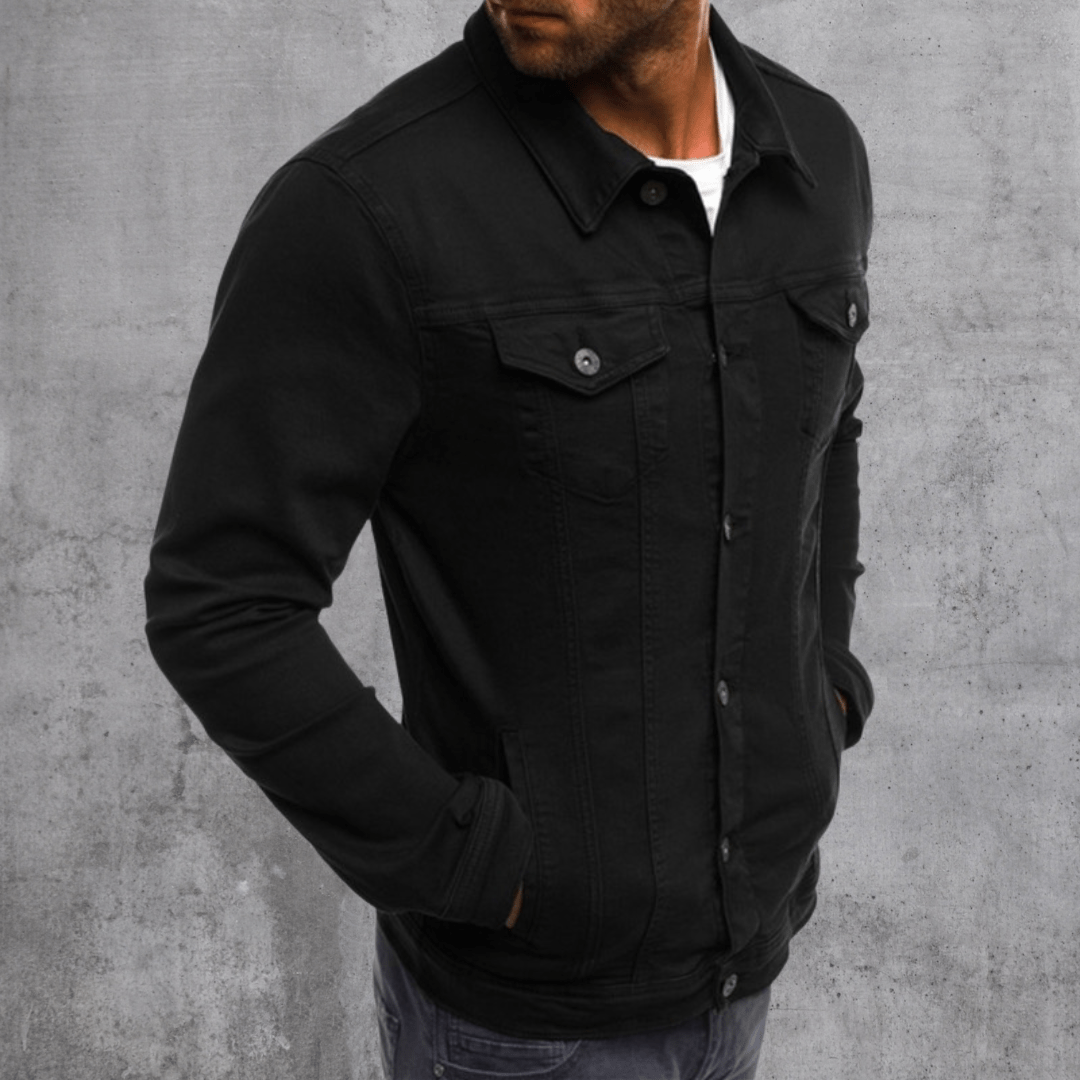 Veste en denim classique pour hommes Jacob, confort quotidien, coupe moderne, denim soft, design polyvalent, détails exclusifs, mode contemporaine, style urbain, tendance streetwear, vêtement essentiel