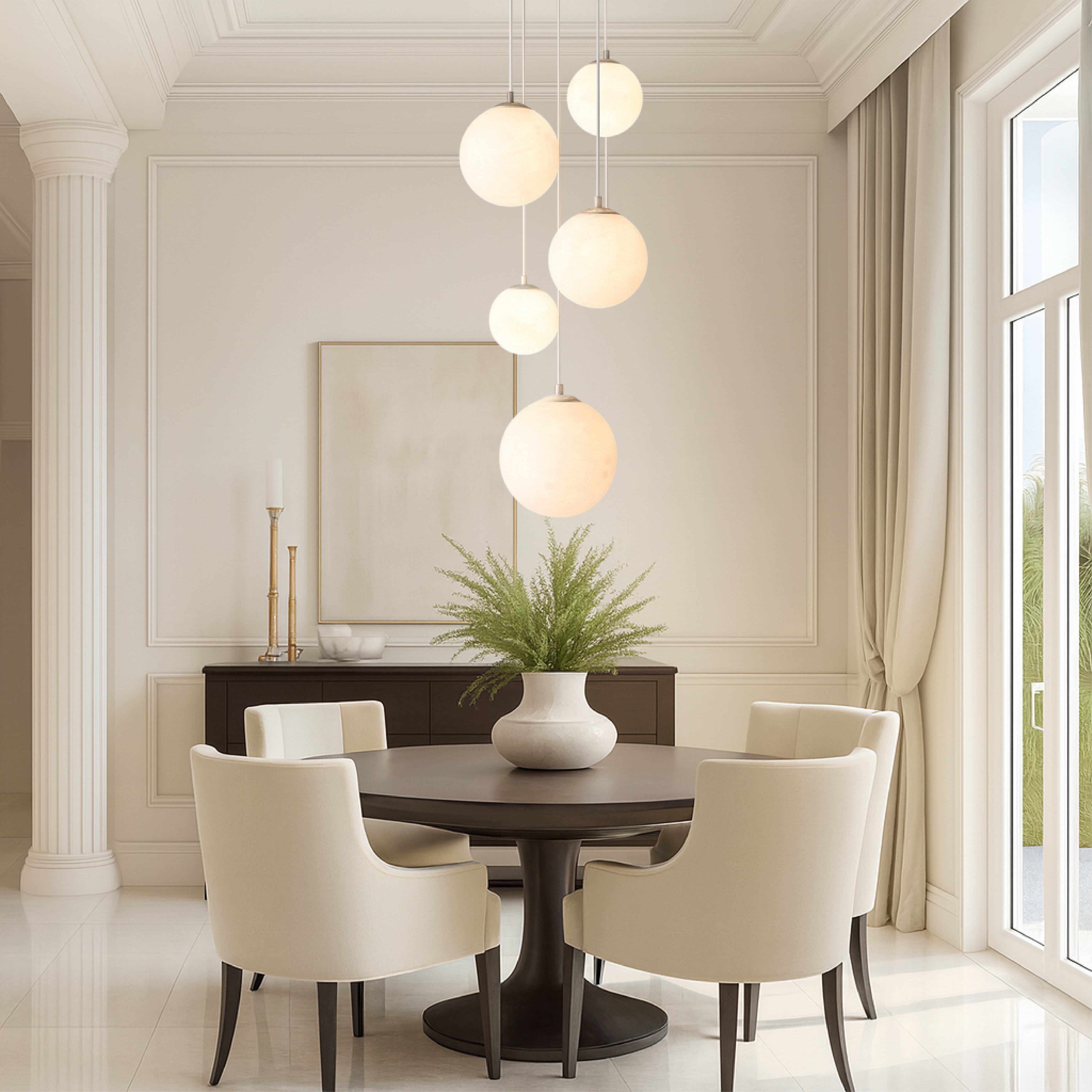 Lampadario nordico per scale Moonlamp