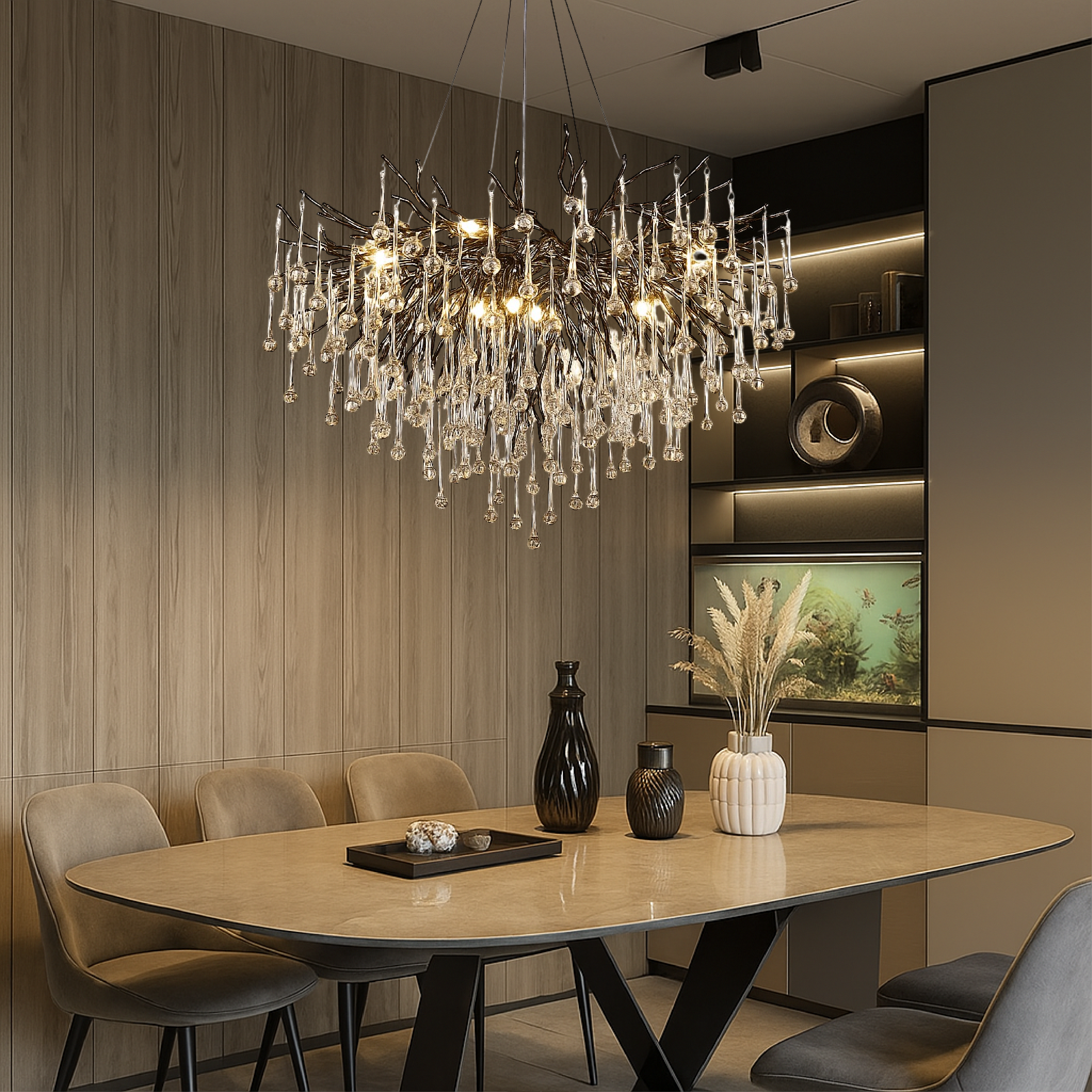 Lustre nero Goccia di pioggia
