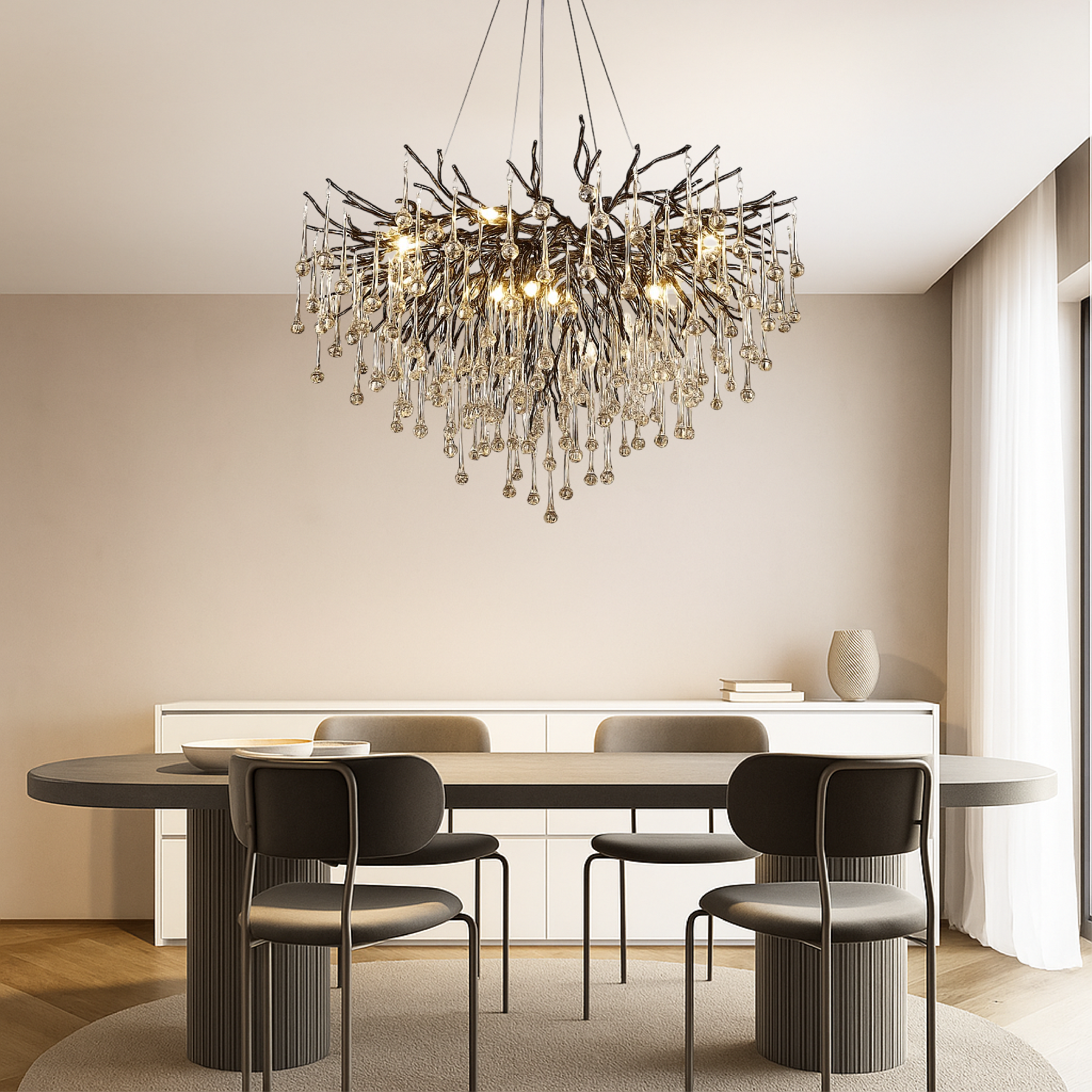 Lustre nero Goccia di pioggia