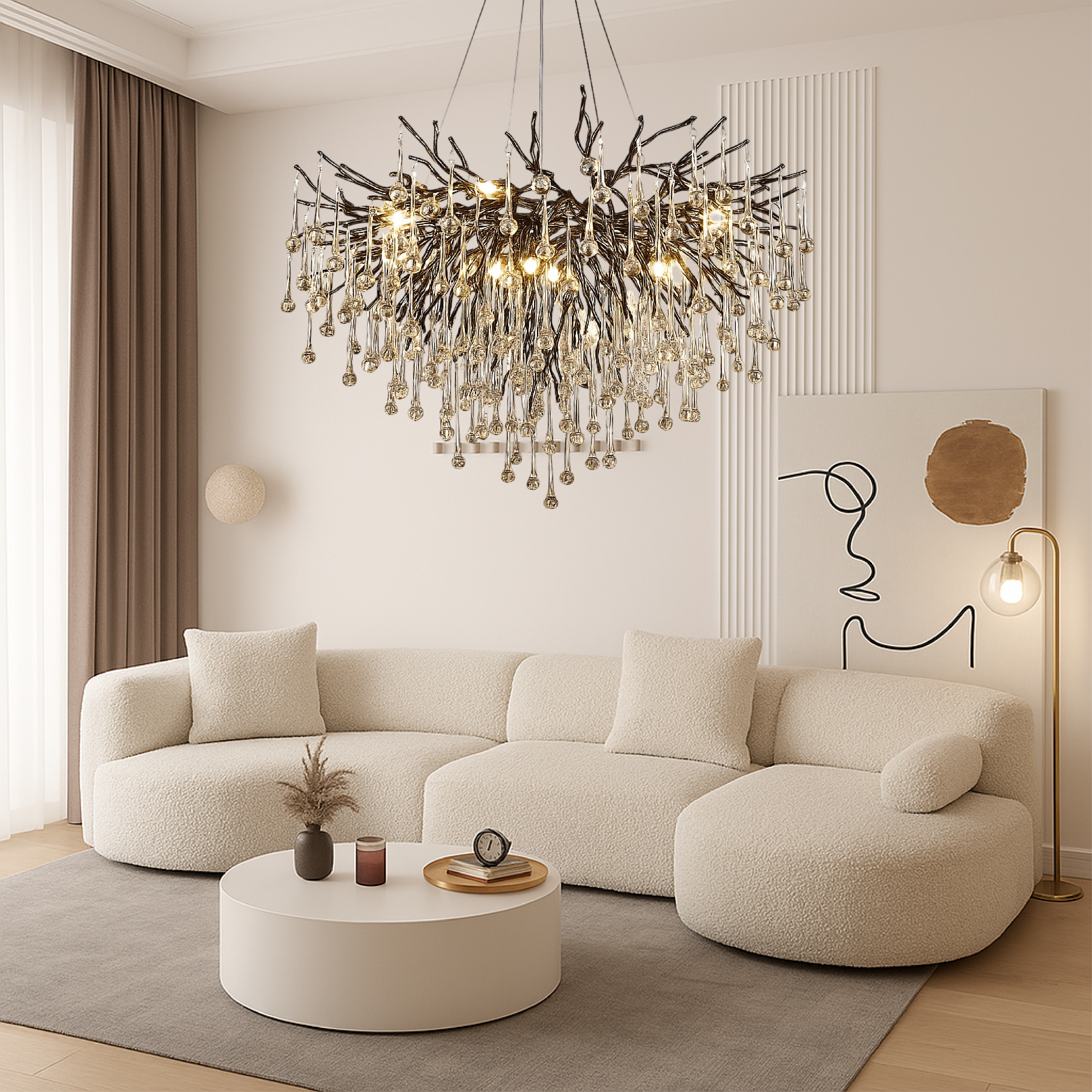 Lustre nero Goccia di pioggia