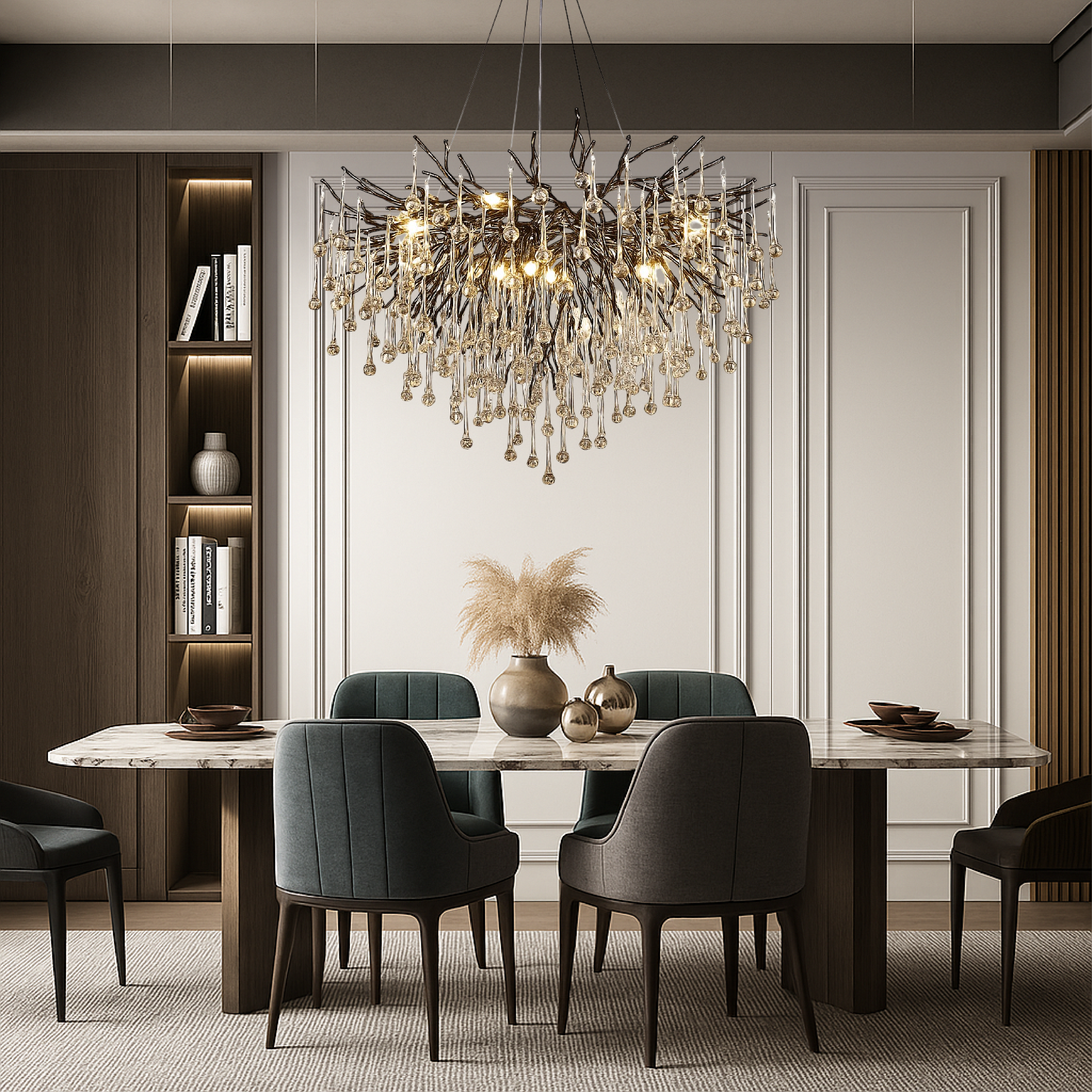 Lustre nero Goccia di pioggia