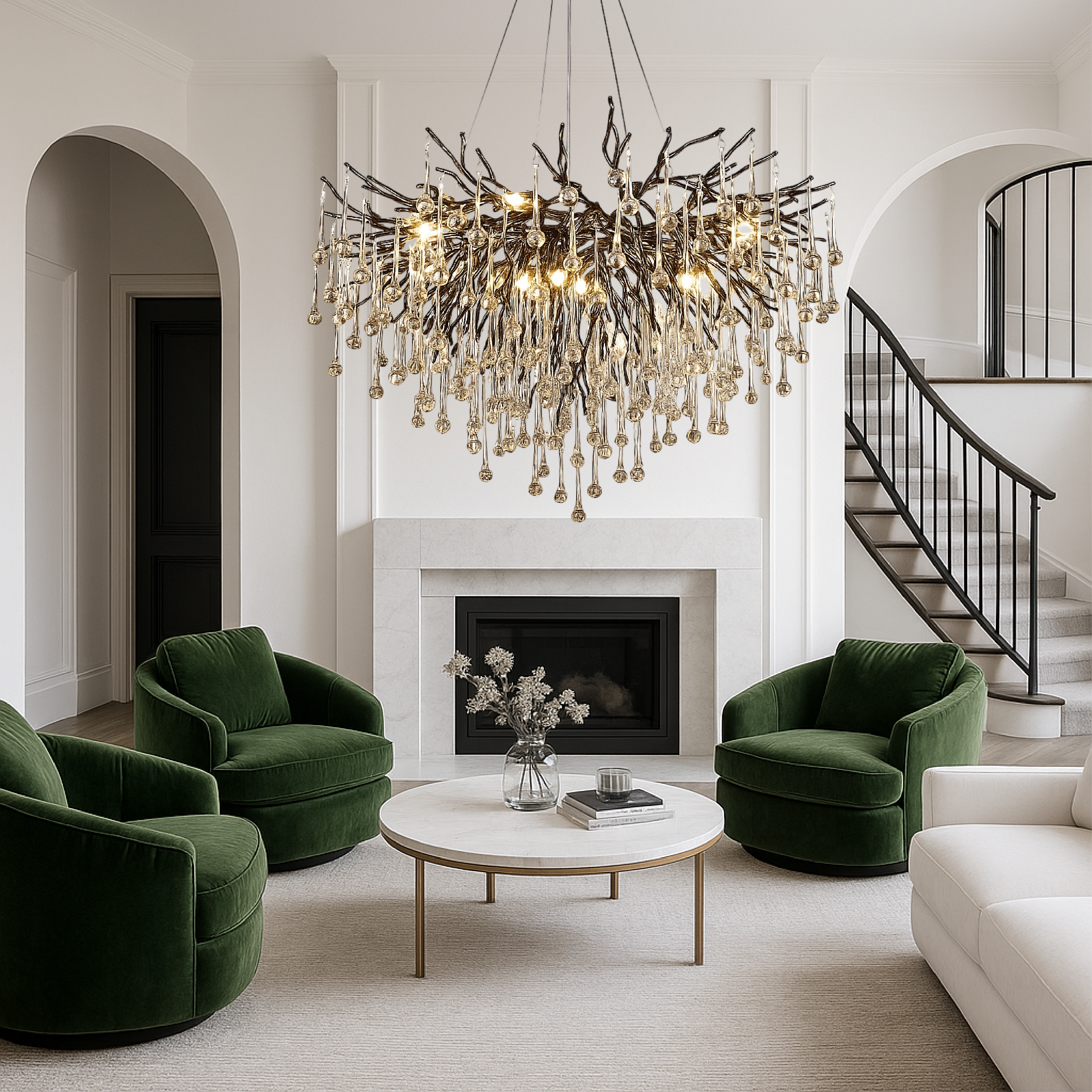 Lustre nero Goccia di pioggia