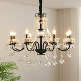 Lampadario francese in cristallo nero
