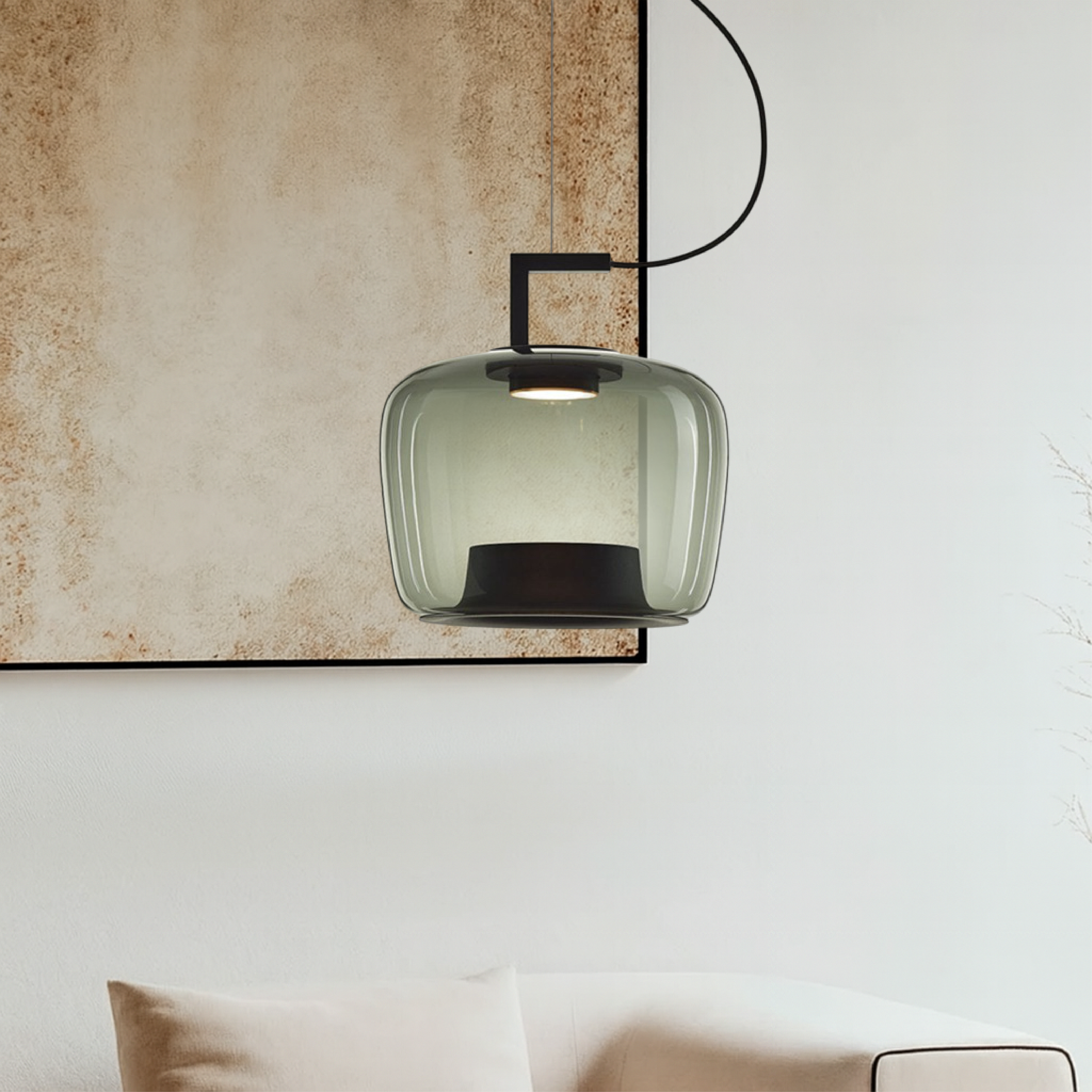 Lampada a sospensione in vetro di Jaura