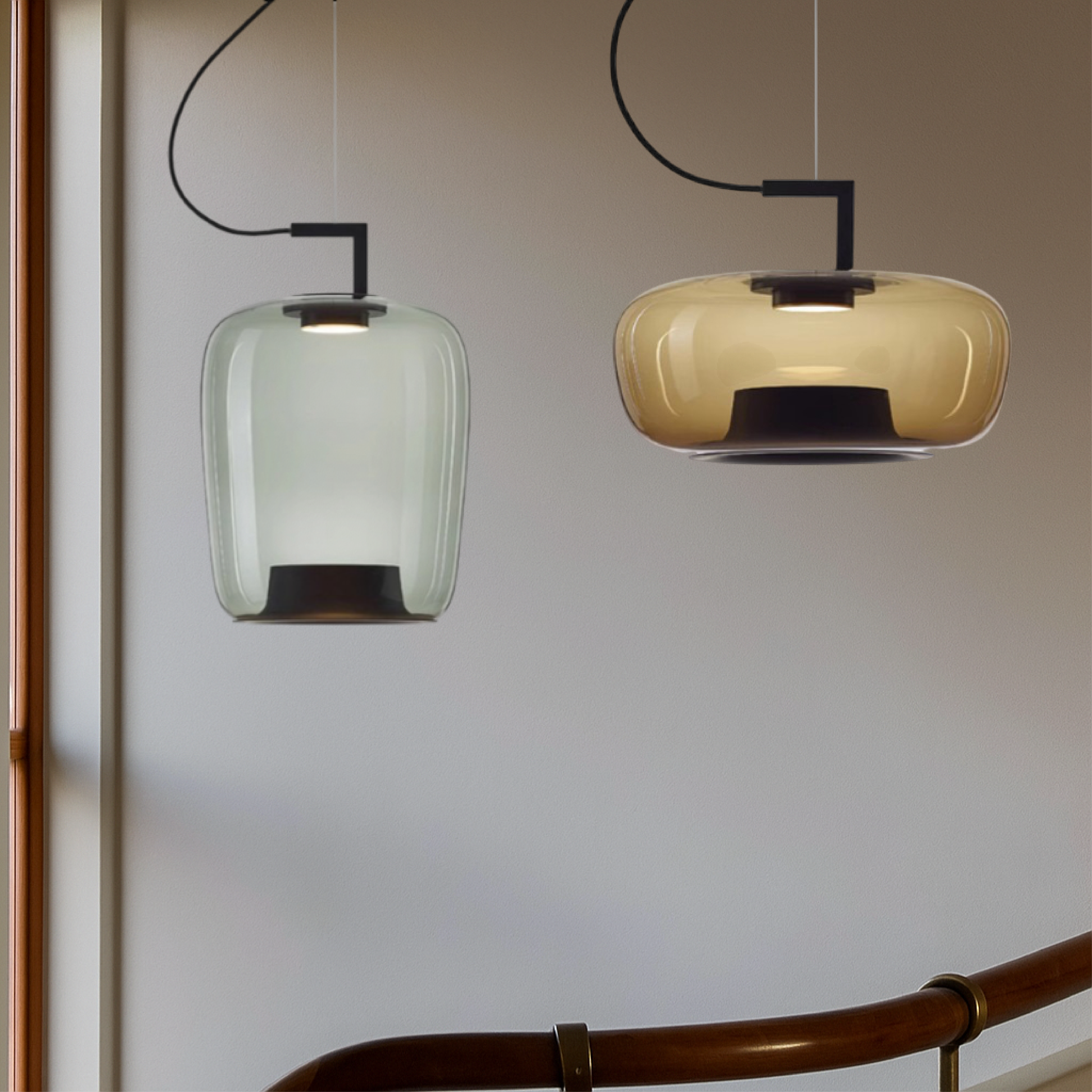 Lampada a sospensione in vetro di Jaura