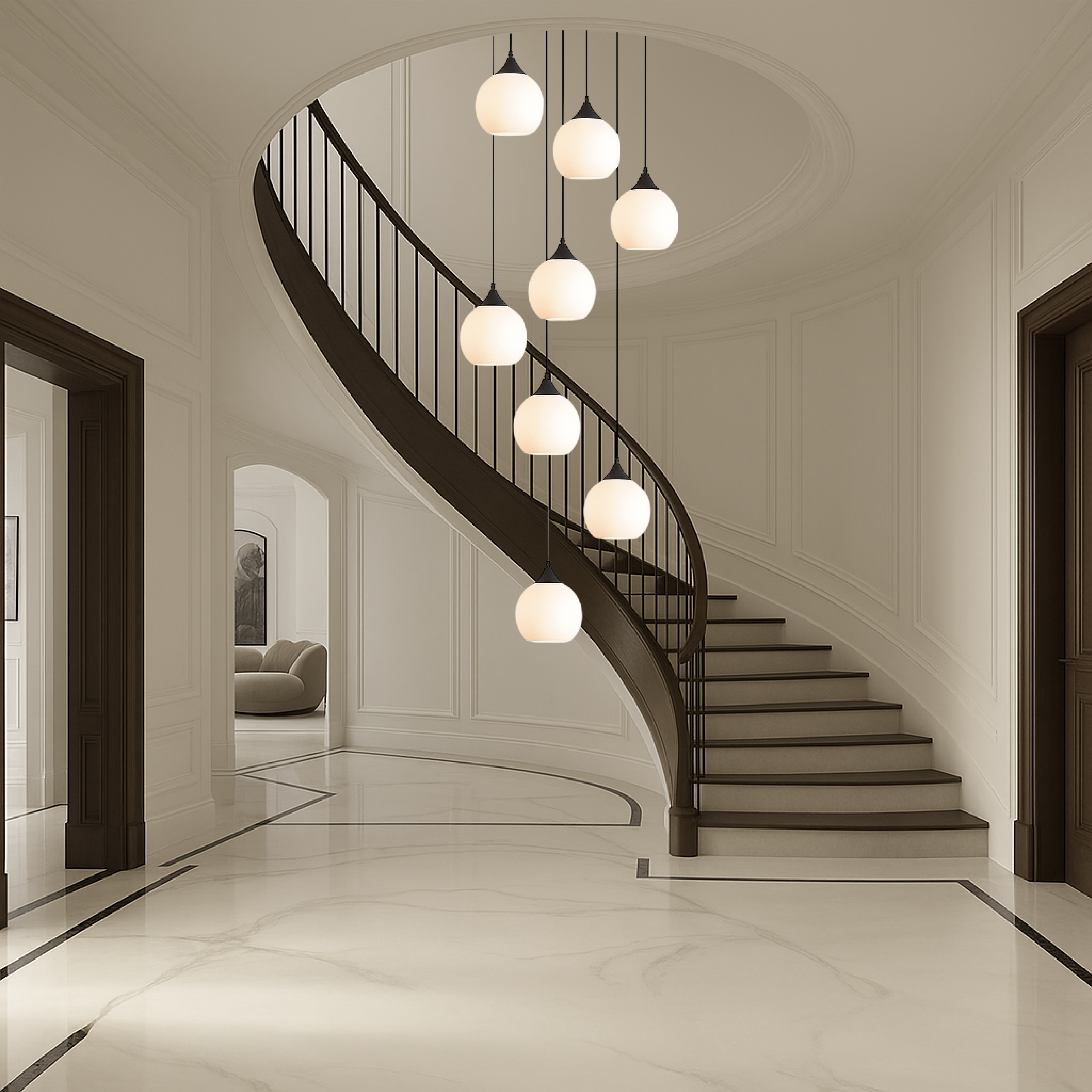 Lampadario della scala della Villa de Gade