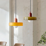 Lampada sospesa Bauhaus in vetro colorato