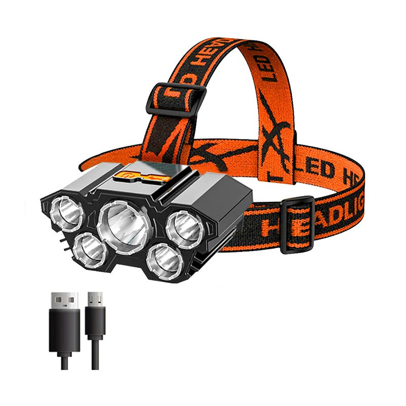 Lampe frontale puissante - LED rechargeable pour randonnée camping travel bot