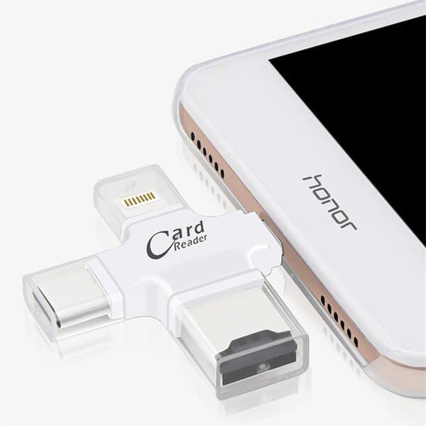 Lecteur de carte micro SD pour téléphone - Transfert rapide de données photo et vidéos