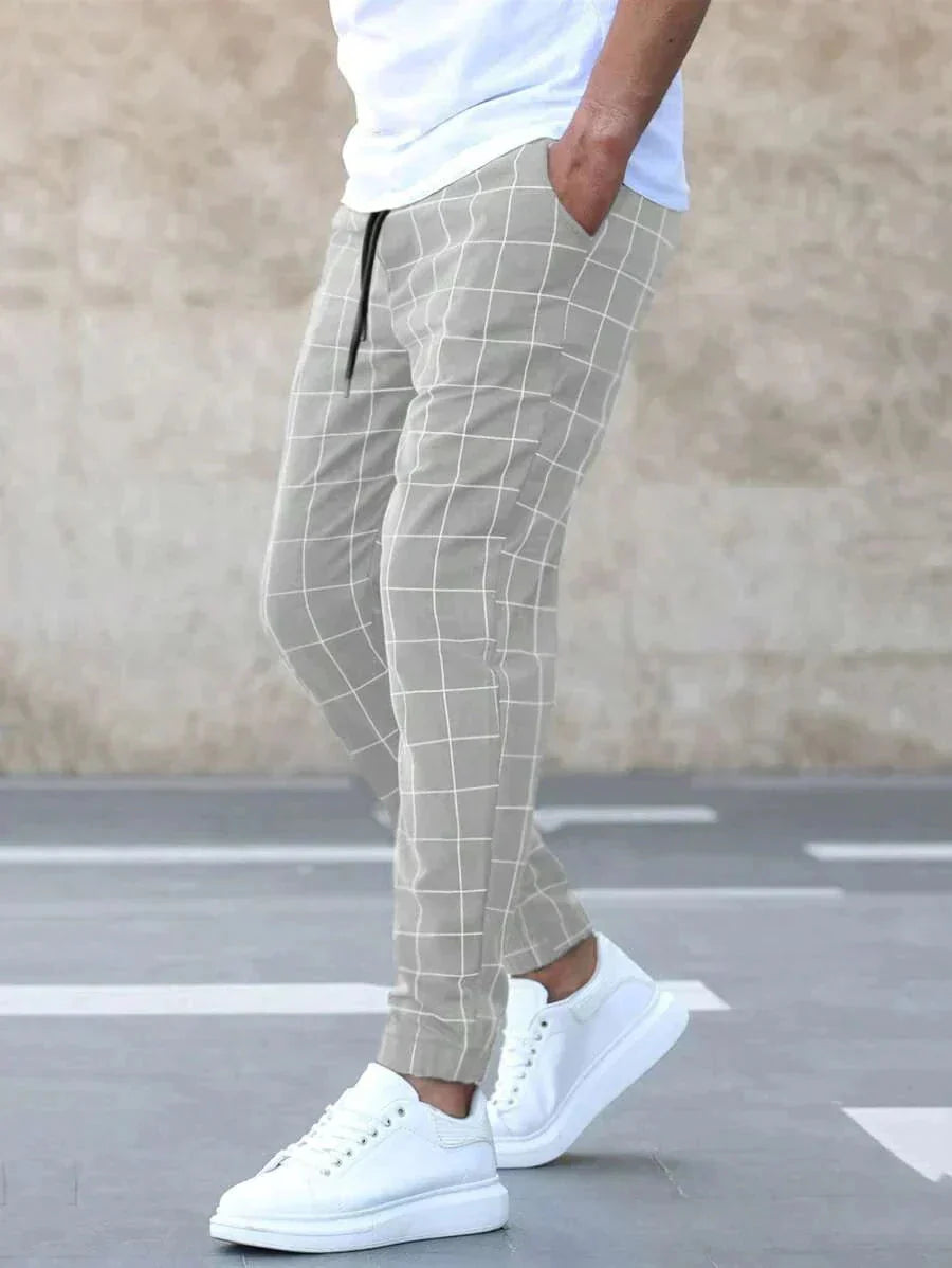 Pantalon à motif quadrillé Luce pour homme, confort luxe et sophistication moderne