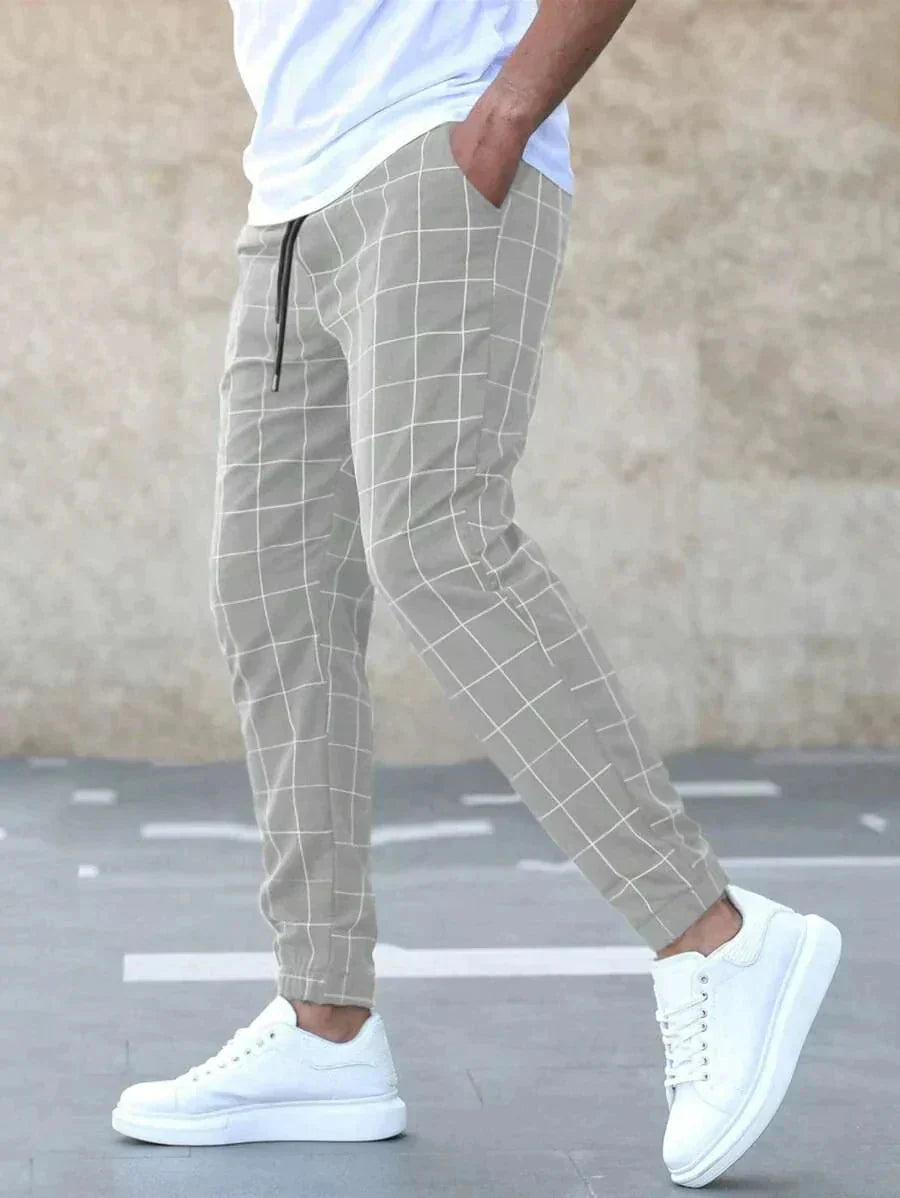 Pantalon à motif quadrillé Luce pour homme, confort luxe et sophistication moderne