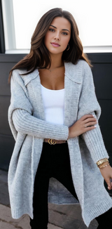 Lysiane | Cardigan a maniche lunghe con cappuccio