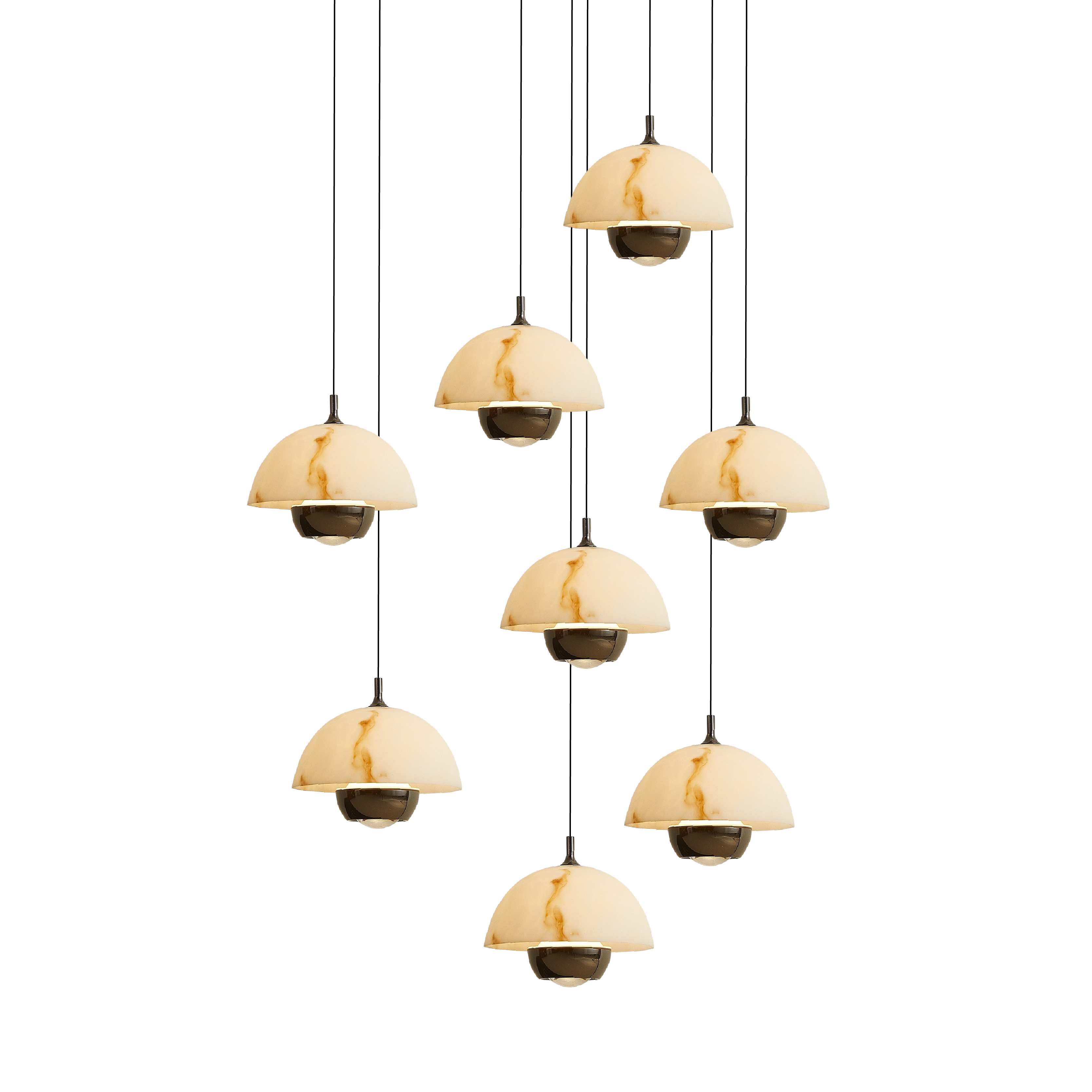 Lampadario per scale in marmo naturale a 8 teste