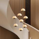 Lampadario per scale in marmo naturale a 8 teste