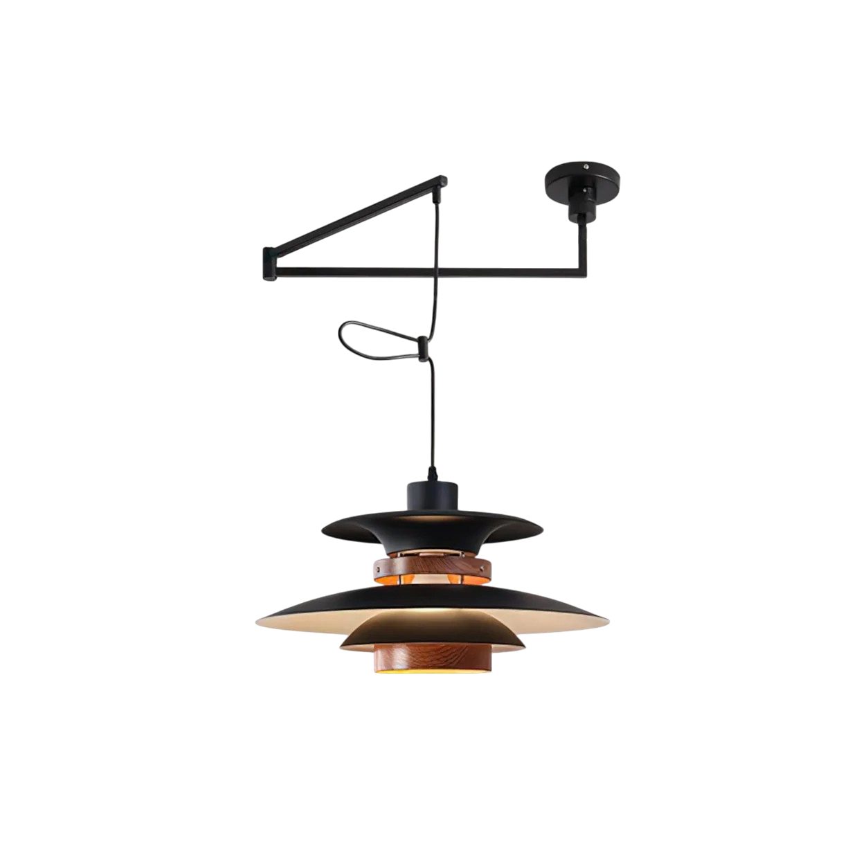 Lampada a sospensione con braccio articolato Merado