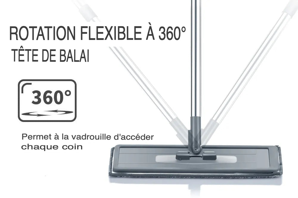 Mop de nettoyage automatique en microfibres - Outil de ménage polyvalent et léger