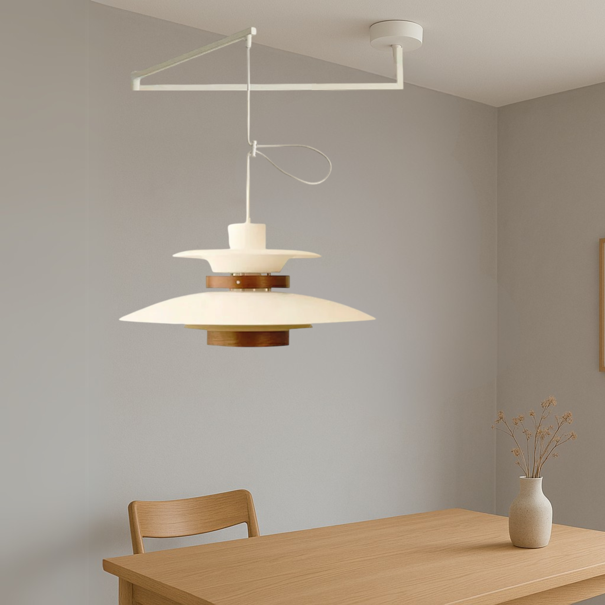 Lampada a sospensione con braccio articolato Merado