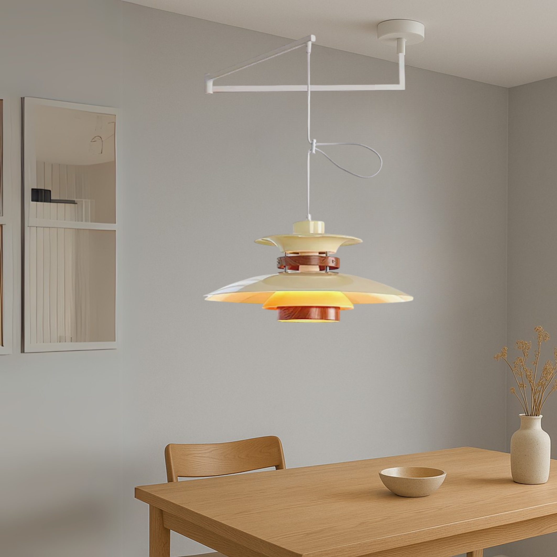 Lampada a sospensione con braccio articolato Merado