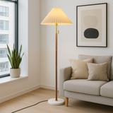 Lampada da terra in legno vintage Yrus