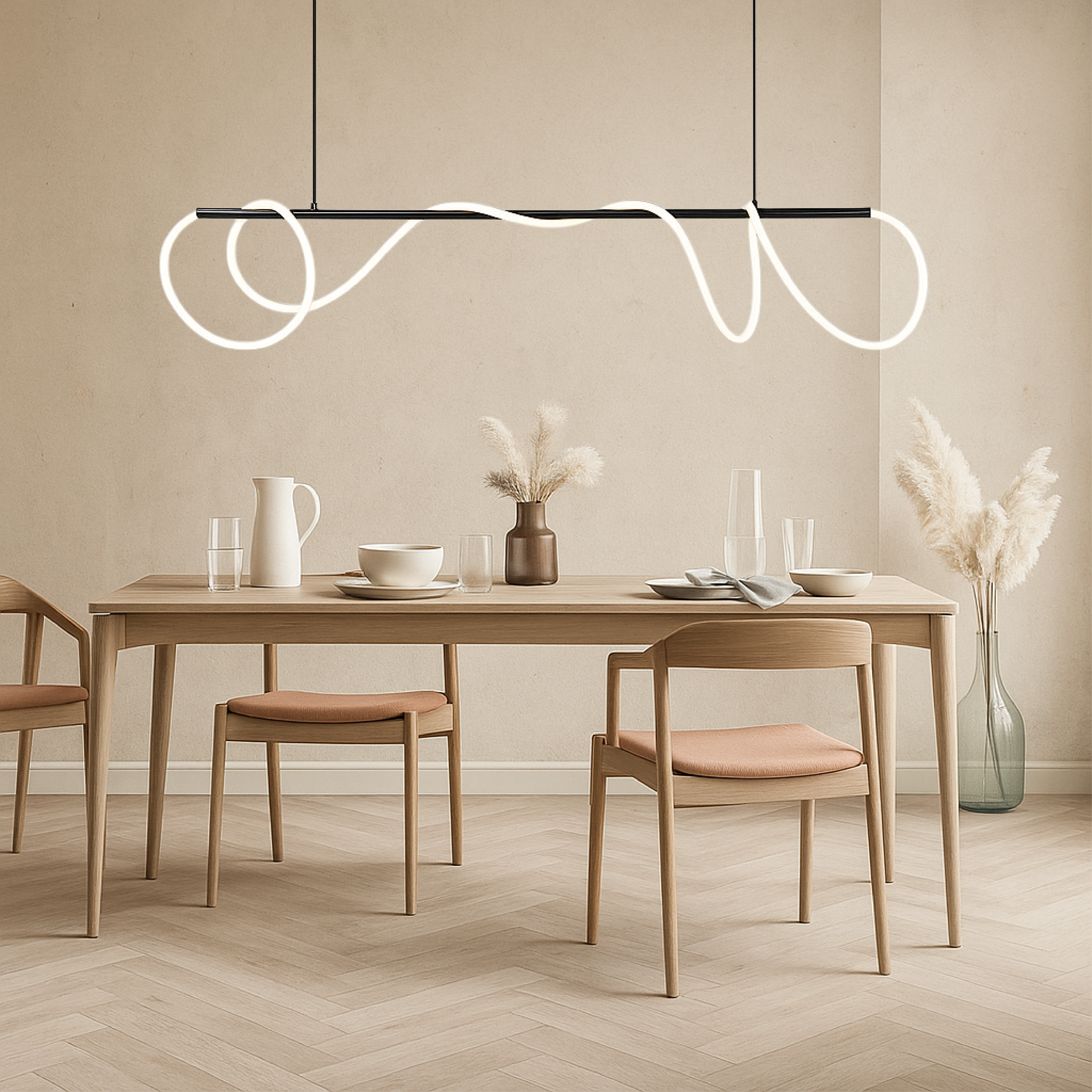 Sospensione lineare per tavolo da cucina