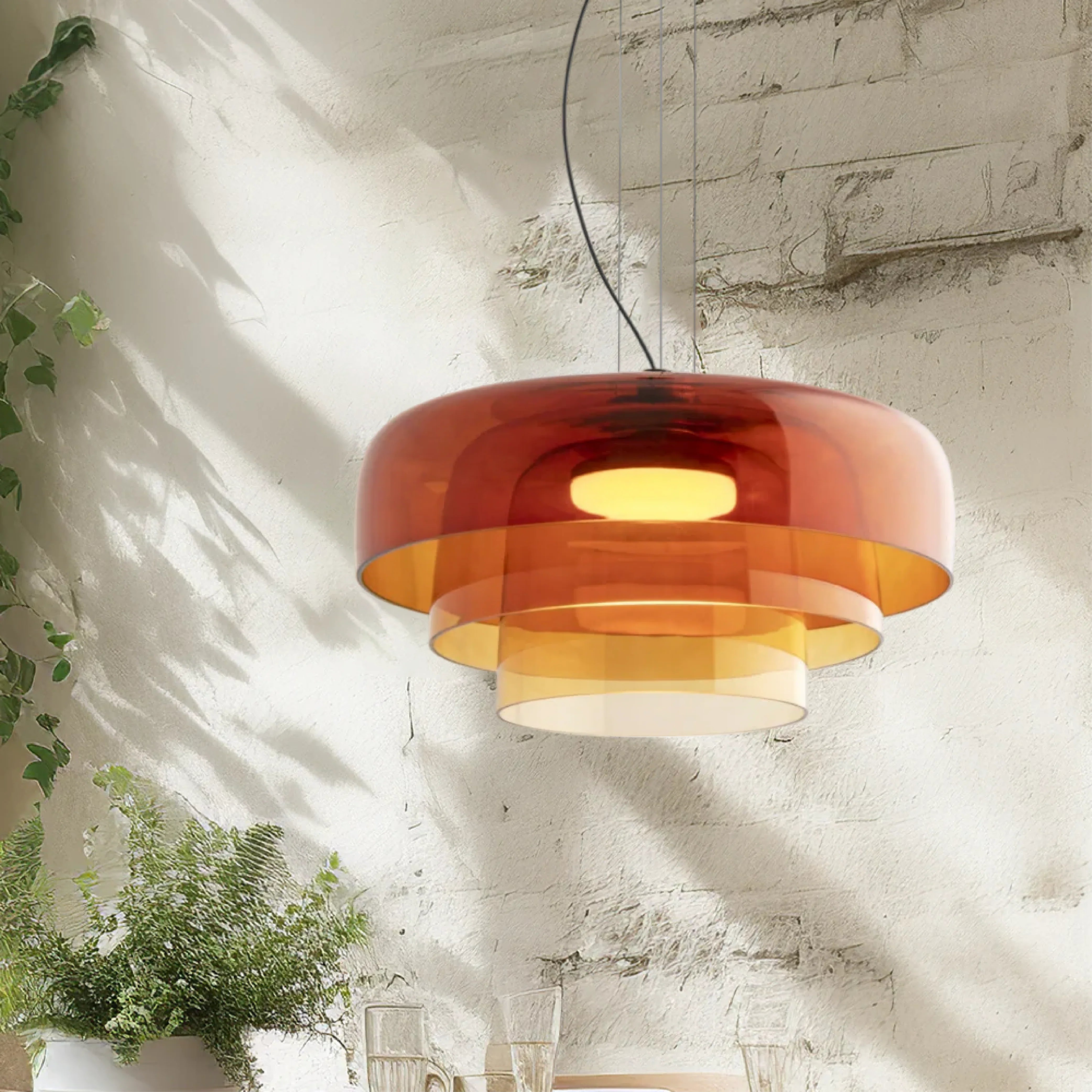 Lampada a sospensione in vetro