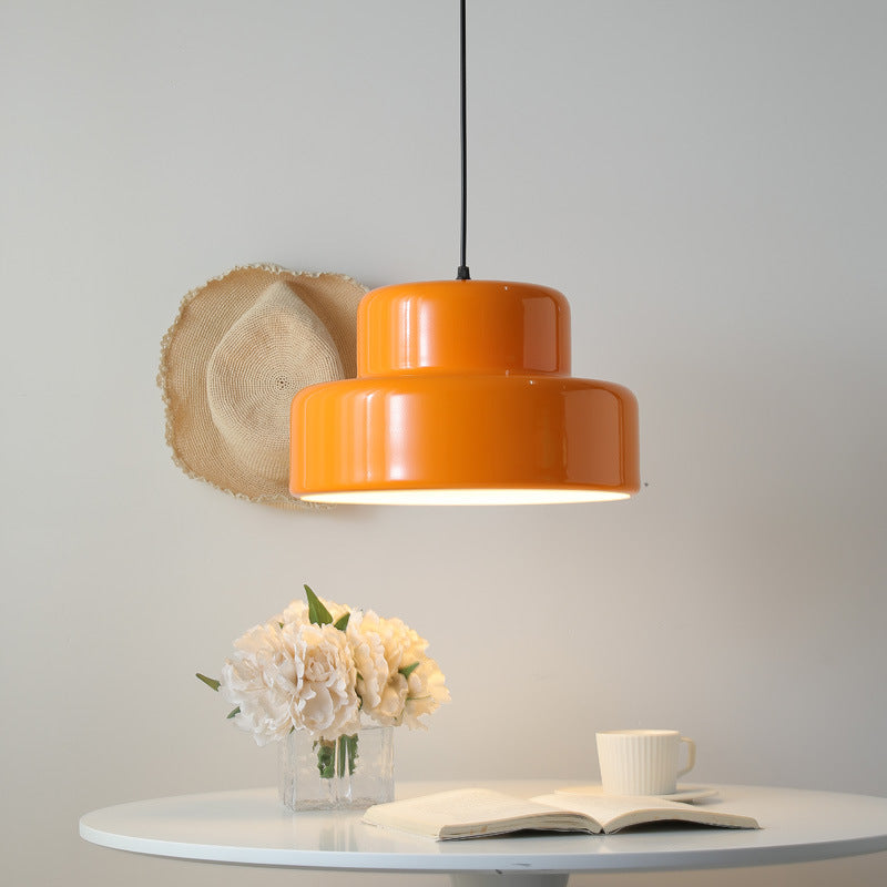 Lampada a sospensione Bauhaus arancione italiana