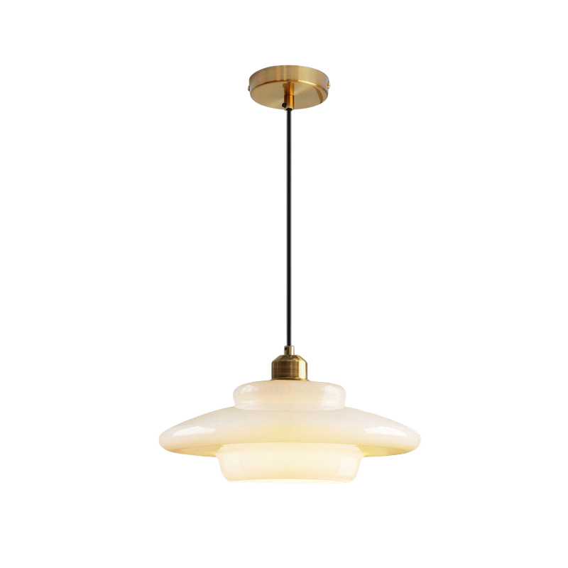 Lampada a sospensione in vetro bianco latte