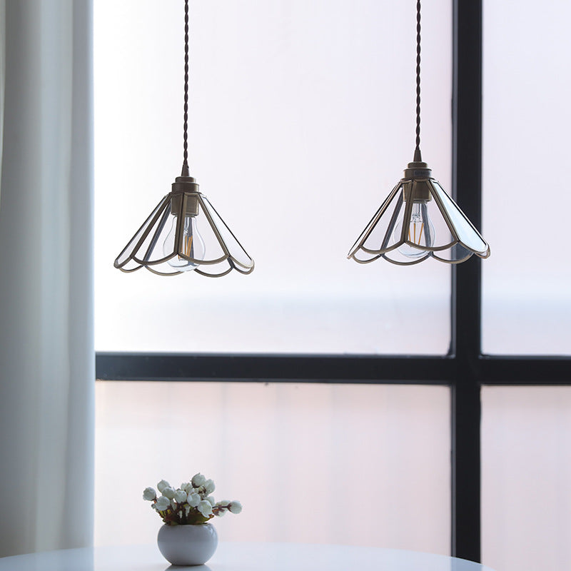 Lampada a sospensione in vetro vintage