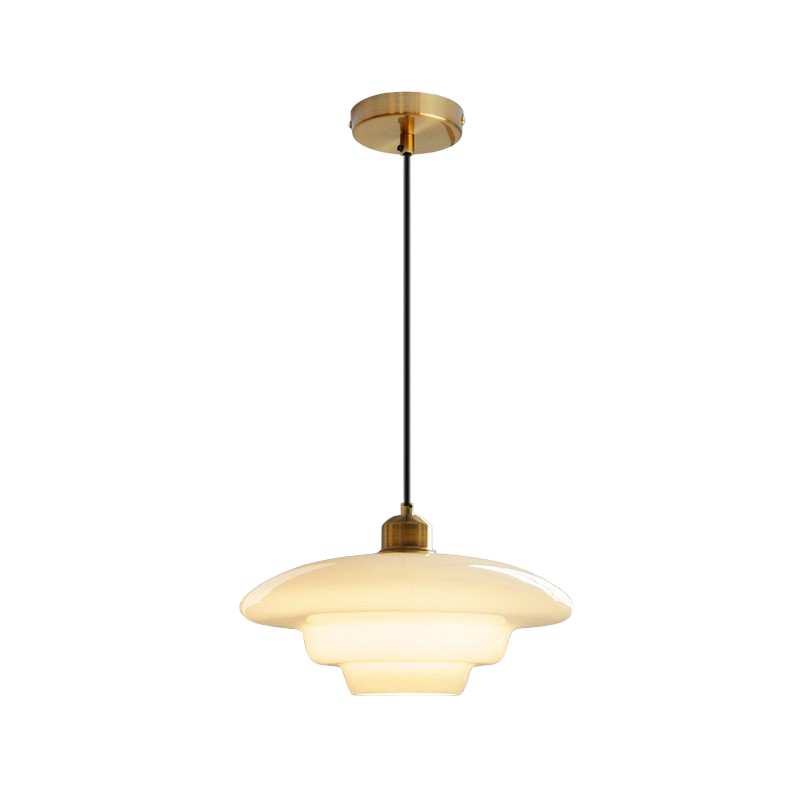 Lampada a sospensione in vetro bianco latte