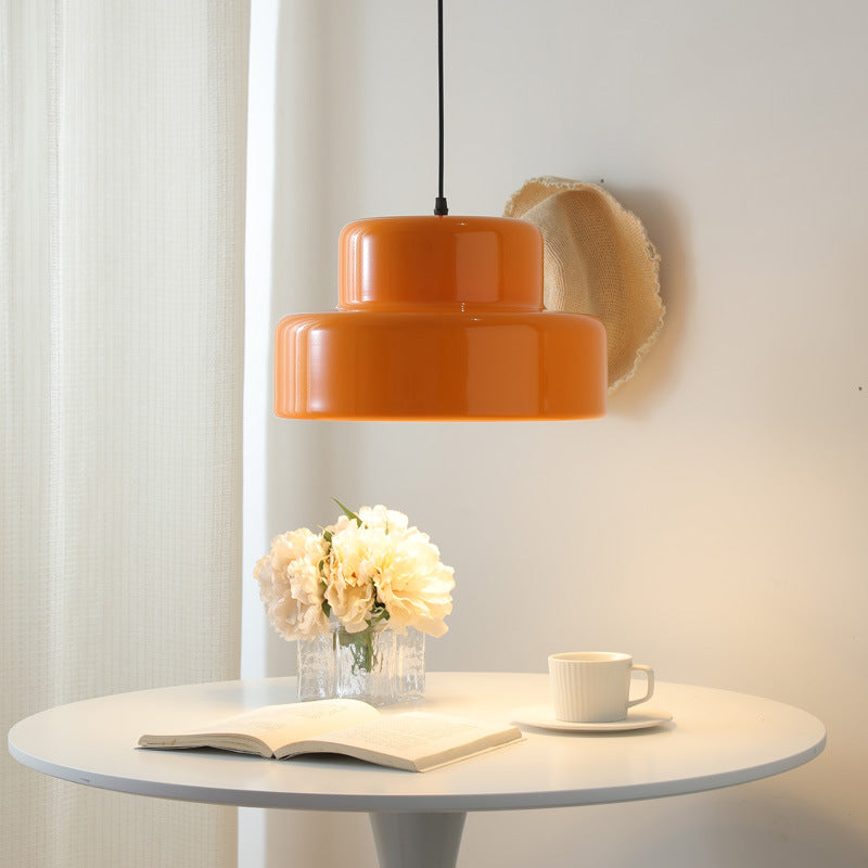 Lampada a sospensione Bauhaus arancione italiana